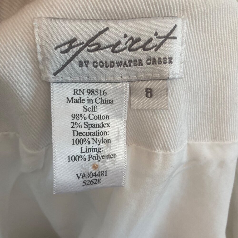 Coldwater Creek Spirit Jacket Womens 8 White Embroidered Coastal Cowgirl Western - Picture 8 of 9